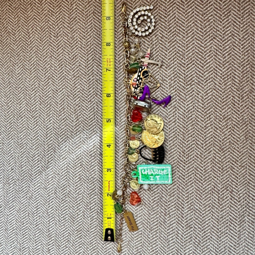 Vintage Karen Rossi for Silvestri Whimsical Shopping Statement Charm Bracelet - Picture 13 of 13